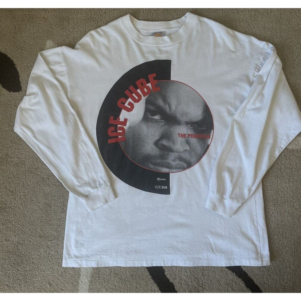 Vintage Ice Cube 1992 T Shirt NWA Rap Tee The Predator Single Stitch Long Sleeve